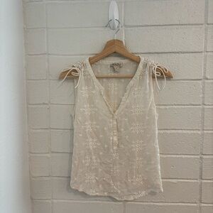 Lucky brand boho ivory sheer top